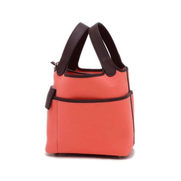 Hermes Hermès Picotin Lock PM 18 Cargo Handbag in Rose Texas Rouge Serie with... - Picture 1 of 6